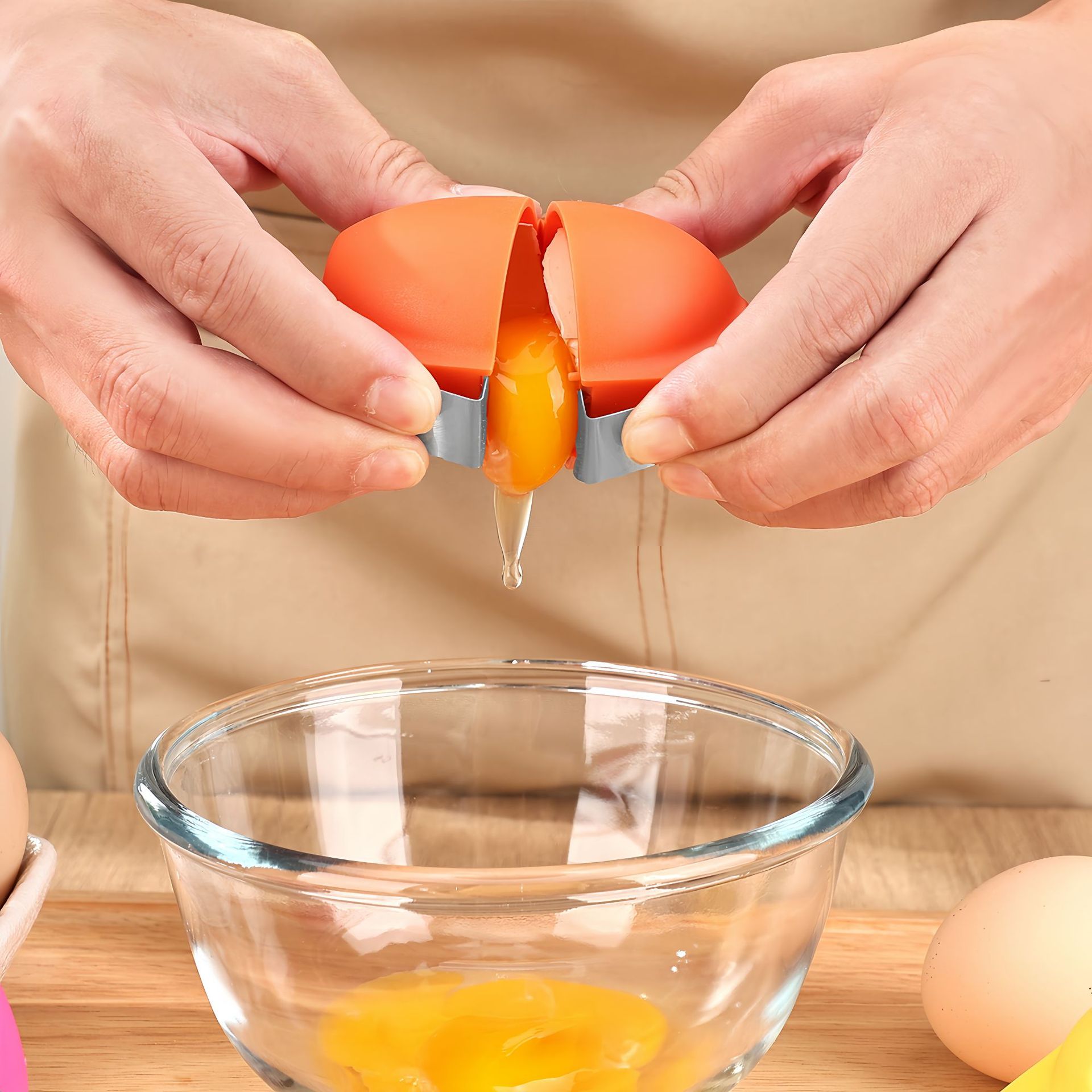 Egg Separator Tool - 1/3 adet kolay yumurta kabuğu açacağı,